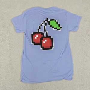 @All Shirt Mens Small Blue Metavirgin Pixel Cherries Graphic Tee T-Shirt‎ Gamer